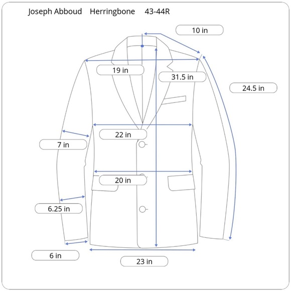 Joseph Abboud DRAGO Super 110s Herringbone Slim Fit Suit - Picture 12 of 12